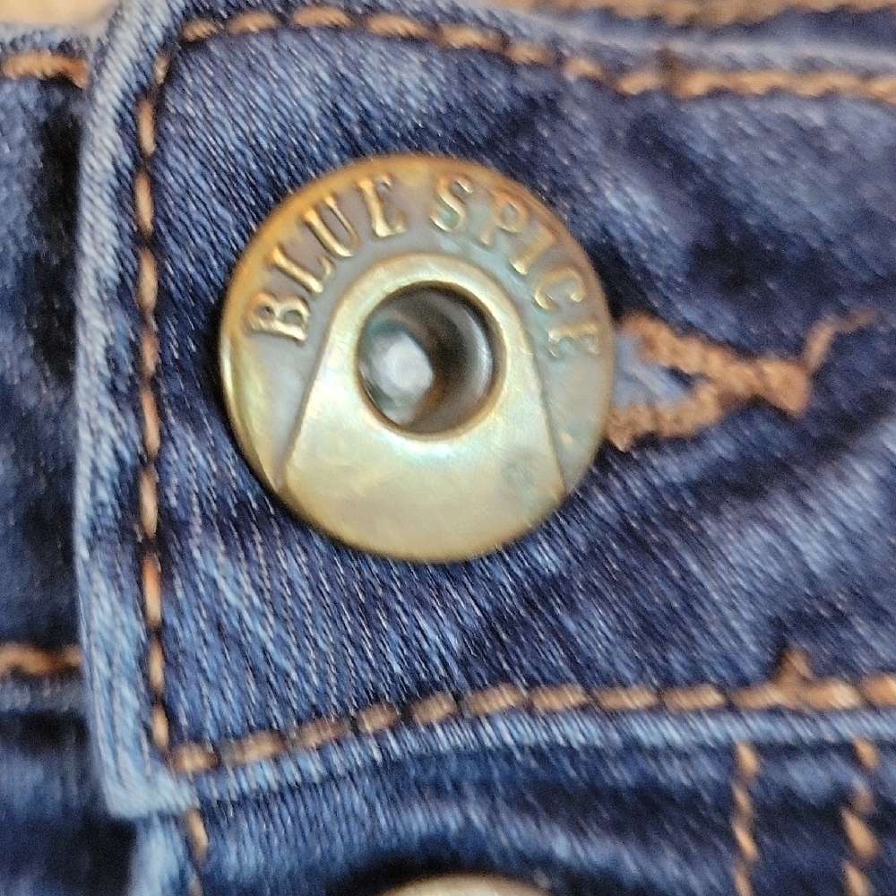 Blue Spice Jean Shorts Classic Blue Cut-Offs Size 13/14 - Picture 6 of 9
